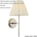 Indoor Bright Nickel Plate Wall Light - Cream Fabric Shade - Dimmable 6W LED E14