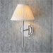 Indoor Bright Nickel Plate Wall Light - Ivory Silk Shade - Dimmable 6W LED E14