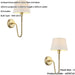 2 PACK Indoor Antique Brass Plate Wall Light - Ivory Linen Mix Fabric Shade - Dimmable 10W LED E27