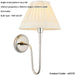 Indoor Bright Nickel Plate Wall Light - Ivory Silk Shade - Dimmable 10W LED E27