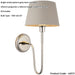 Indoor Bright Nickel Plate Wall Light - Grey Linen Mix Fabric Shade - Dimmable 10W LED E27