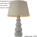 Blue Grey Glaze & Satin Nickel Platetable Lamp - 685mm Tall Light