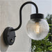 2 PACK Outdoor Textured Black Wall Light - Clear Ribbed Glass Shade - Non-Dimmable 10W LED E27