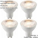 4 PACK White & Clear 7W GU10 SMD LED Light Bulb - Non-dimmable Warm White - 680lm 3000k