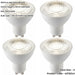 4 PACK White & Clear 7W GU10 SMD LED Light Bulb - Non-dimmable Cool White - 680lm 4000k