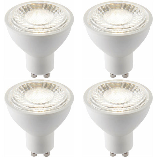 4 PACK White & Clear 7W GU10 SMD LED Light Bulb - Non-dimmable Cool White - 680lm 4000k