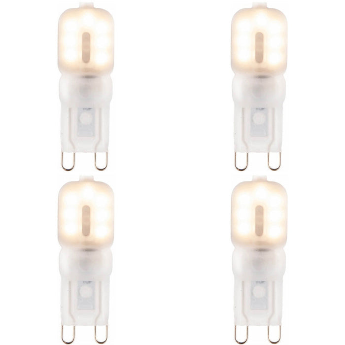 4 PACK Frosted PC G9 2W SMD LED Light Bulb - Non-dimmable Warm White - 200lm 3000k