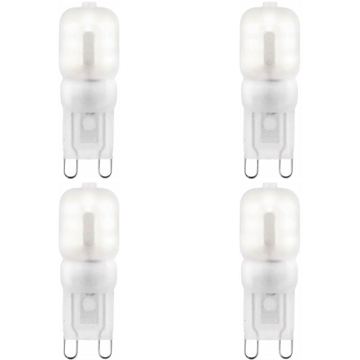 4 PACK Frosted PC G9 2W SMD LED Light Bulb - Non-dimmable Cool White - 200lm 4000k