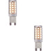 2 PACK Clear & White 3.5W G9 SMD LED Light Bulb - Non-dimmable Warm White - 400lm 3000k