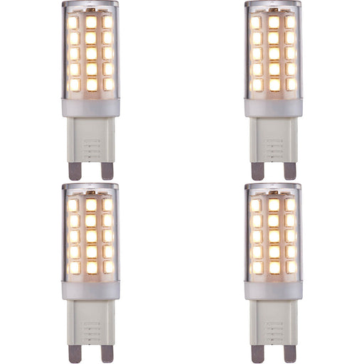 4 PACK Clear & White 3.5W G9 SMD LED Light Bulb - Non-dimmable Warm White - 400lm 3000k