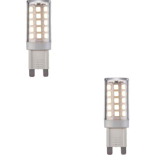 2 PACK Clear & White 3.5W G9 SMD LED Light Bulb - Non-dimmable Cool White - 400lm 4000k