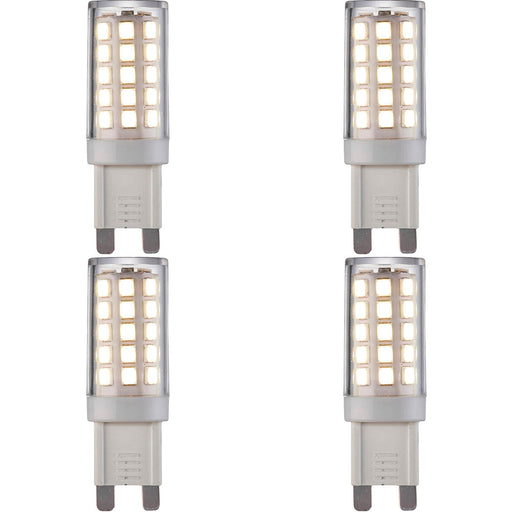 4 PACK Clear & White 3.5W G9 SMD LED Light Bulb - Non-dimmable Cool White - 400lm 4000k