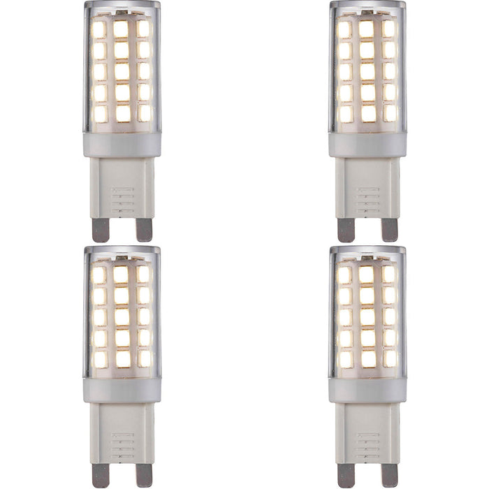 4 PACK Clear & White 3.5W G9 SMD LED Light Bulb - Non-dimmable Cool White - 400lm 4000k