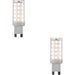 2 PACK Clear & White 4.8W G9 SMD LED Light Bulb - Dimmable Cool White - 470lm 4000k