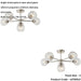 2 PACK Bright Nickel Semi Flush Low Ceiling Light - Clear Spiral Multi Arm Glass - 6 X 7W LED E14