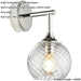 6 Light Semi Flush Ceiling & 2x Matching Wall Lights - Bright Nickel Clear Spiral Patterned Shade