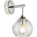 8 Light Pendant Lamp & 2x Matching Wall Lights - Bright Nickel Clear Spiral Patterned Shade