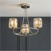 3 Light Semi Flush Ceiling Lamp & 2x Matching Wall Lights - Bright Nickel Frosted Glass Chandelier 