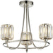 3 Light Semi Flush Ceiling Lamp & 2x Matching Wall Lights - Bright Nickel Frosted Glass Chandelier 