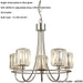 Multi Arm Hanging Ceiling Pendant Light - Bright Nickel Plate & Clear Glass - 5 X 6W LED E14