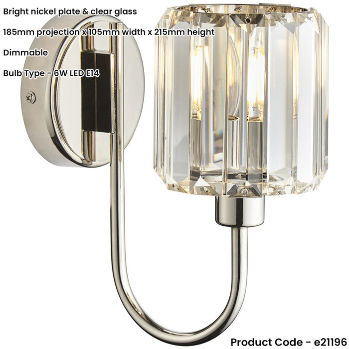 3 Light Semi Flush Ceiling Lamp & 2x Matching Wall Lights - Bright Nickel Frosted Glass Chandelier 