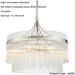 Multi Arm Hanging Ceiling Pendant Light - Bright Nickel Plate & Clear Glass - 5 X 7W LED E14