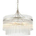 Multi Arm Hanging Ceiling Pendant Light - Bright Nickel Plate & Clear Glass - 5 X 7W LED E14