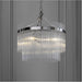 Multi Arm Hanging Ceiling Pendant Light - Bright Nickel Plate & Clear Glass - 3 X 7W LED E14