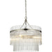 Multi Arm Hanging Ceiling Pendant Light - Bright Nickel Plate & Clear Glass - 3 X 7W LED E14