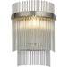 3 Light Ceiling Pendant & 2x Matching Wall Lamps - Polsihed Nickel Decorative Glass Rod Shades