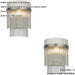 2 PACK Indoor Polsihed Nickel Plate Wall Light - Clear Glass Rod Decorative Shade - Dimmable