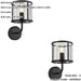 2 PACK Indoor Matt Black Wall Light - Clear Glass Shade - Dimmable 7W LED E14