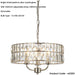 Multi Arm Hanging Ceiling Pendant Light - Bright Nickel Plate & Clear Crystal Glass - 3 X 6W LED E14