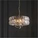 Multi Arm Hanging Ceiling Pendant Light - Bright Nickel Plate & Clear Crystal Glass - 3 X 6W LED E14