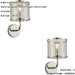 2 PACK Indoor Bright Nickel Plate Wall Light - Clear Glass Shade - Dimmable 7W LED E14