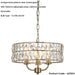 Multi Arm Hanging Ceiling Pendant Light - Antique Brass Plate & Clear Crystal Glass - 3 X 6W LED E14