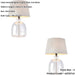 2 PACK Clear Textured Glass & Grey Linen Mix Fabric Table Lamp - 428mm Tall Light