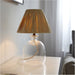 Clear Textured Glass & Natural Raffiatable Lamp - 423mm Tall Light