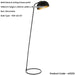 1458mm Floor Lamp - Matt Black & Antique Brass Sleek Industrial Slim - Standing LED Light Base & Shade