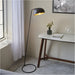 1458mm Floor Lamp - Matt Black & Antique Brass Sleek Industrial Slim - Standing LED Light Base & Shade