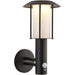 Outdoor Matt Black Wall Light - White Pc Shade - Solar Powered Lamp - Step Dimmable 1.7W LED (Smd 2835) Warm White