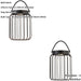 2 PACK Metal Caged Solar Powered Table Lamp - Dusk Dawn Sensor - IP44 Outdoor Hanging Table Light