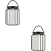 2 PACK Metal Caged Solar Powered Table Lamp - Dusk Dawn Sensor - IP44 Outdoor Hanging Table Light