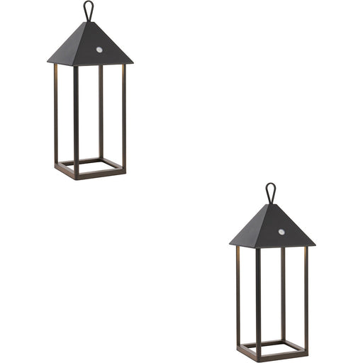 2 PACK Matt Black Dimmable Table Lamp - USB Chargeable LED Light - Modern Large IP44 Outdoor Hanging 