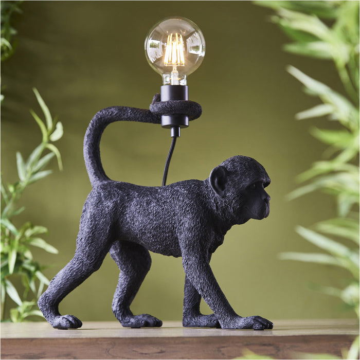 Matt Black Table Lamp - 375mm Tall Light - 10W LED E27