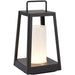 Matt Black & White Candle Dimmable Lamp - USB Chargable LED Lantern - IP44 Outdoor Table Light