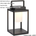 Matt Black & Diffused Dimmable Lamp - USB Chargable LED Lantern - IP44 Outdoor Table Light