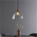 Hanging Ceiling Pendant Light - Aged Copper Plate & Clear Glass - 10W LED E27