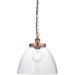 Hanging Ceiling Pendant Light - Aged Copper Plate & Clear Glass - 10W LED E27