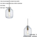 2 PACK Hanging Ceiling Pendant Light - Clear Textured Glass & Antique Brass Plate - 10W LED E27